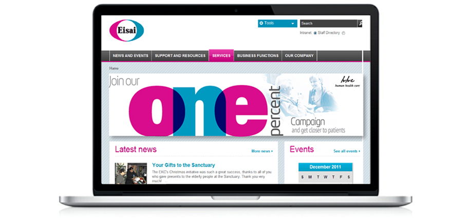 One % Intranet banner